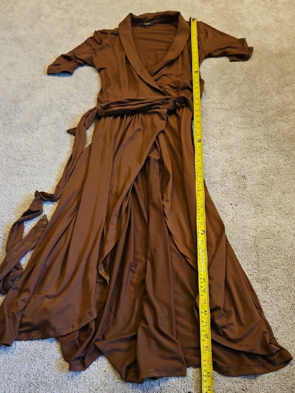 Quince Brown Maxi Wrap Dress - Picture 7 of 11